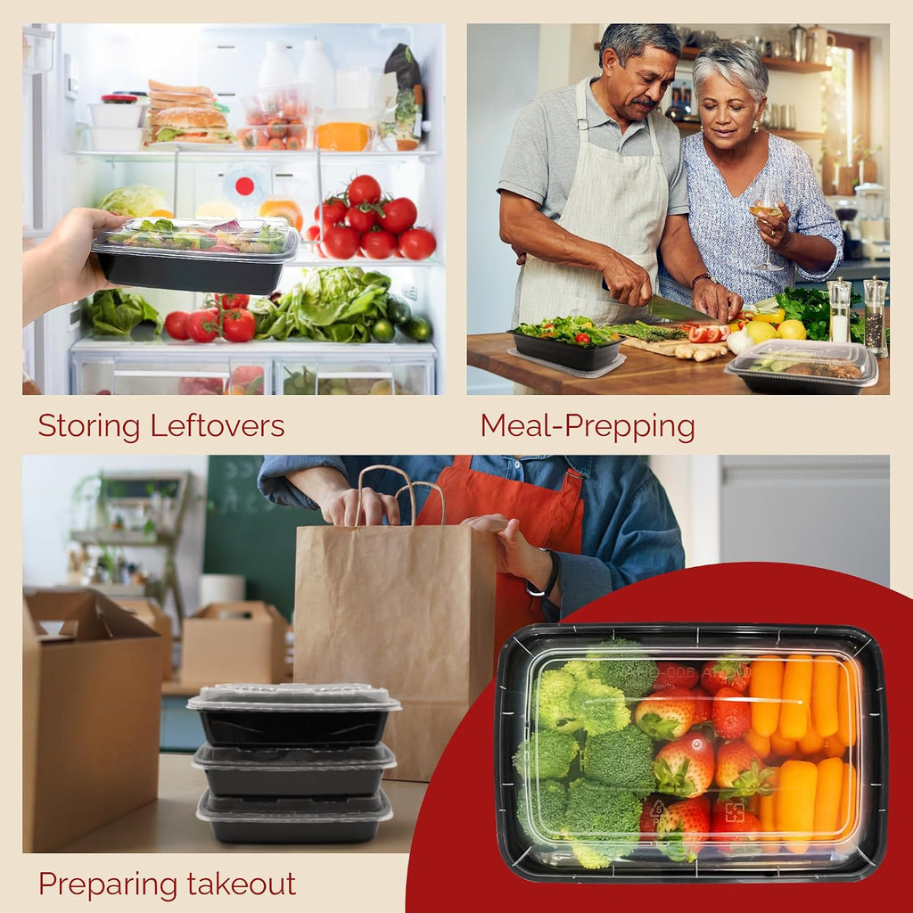 Meal Prep Containers (50 Pack, 32 oz) Food Containers with Lids