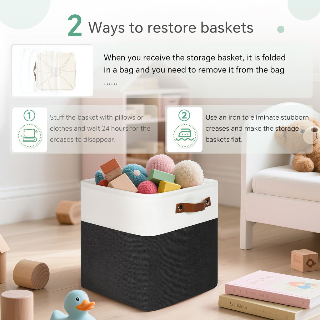 11 inch Cube Storage Bin 6 Pack, Cube Organizer Bins