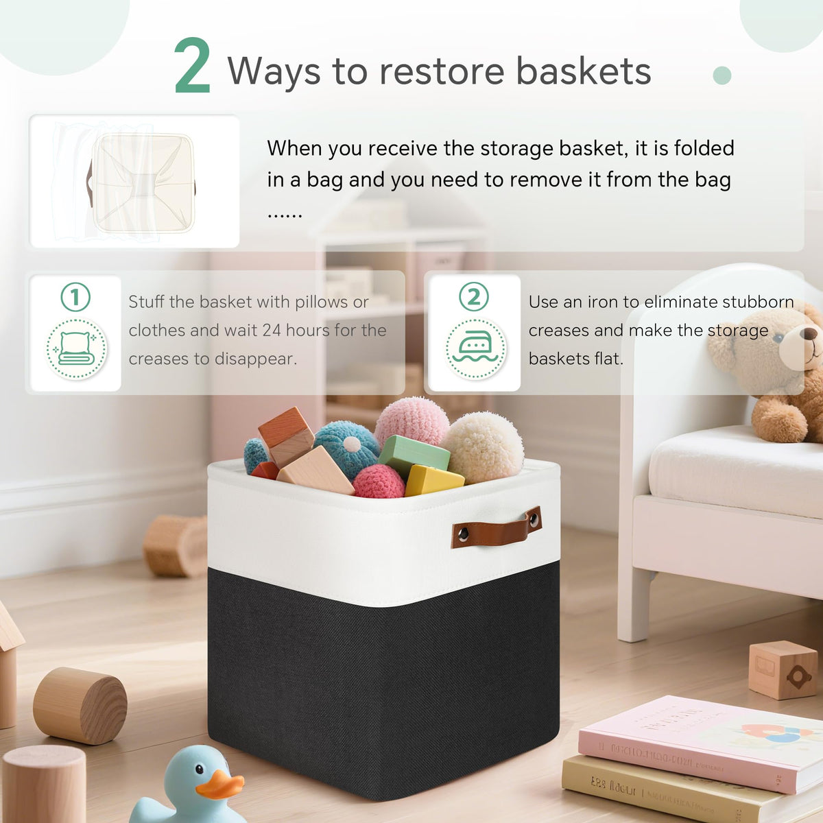 11 inch Cube Storage Bin 6 Pack, Cube Organizer Bins