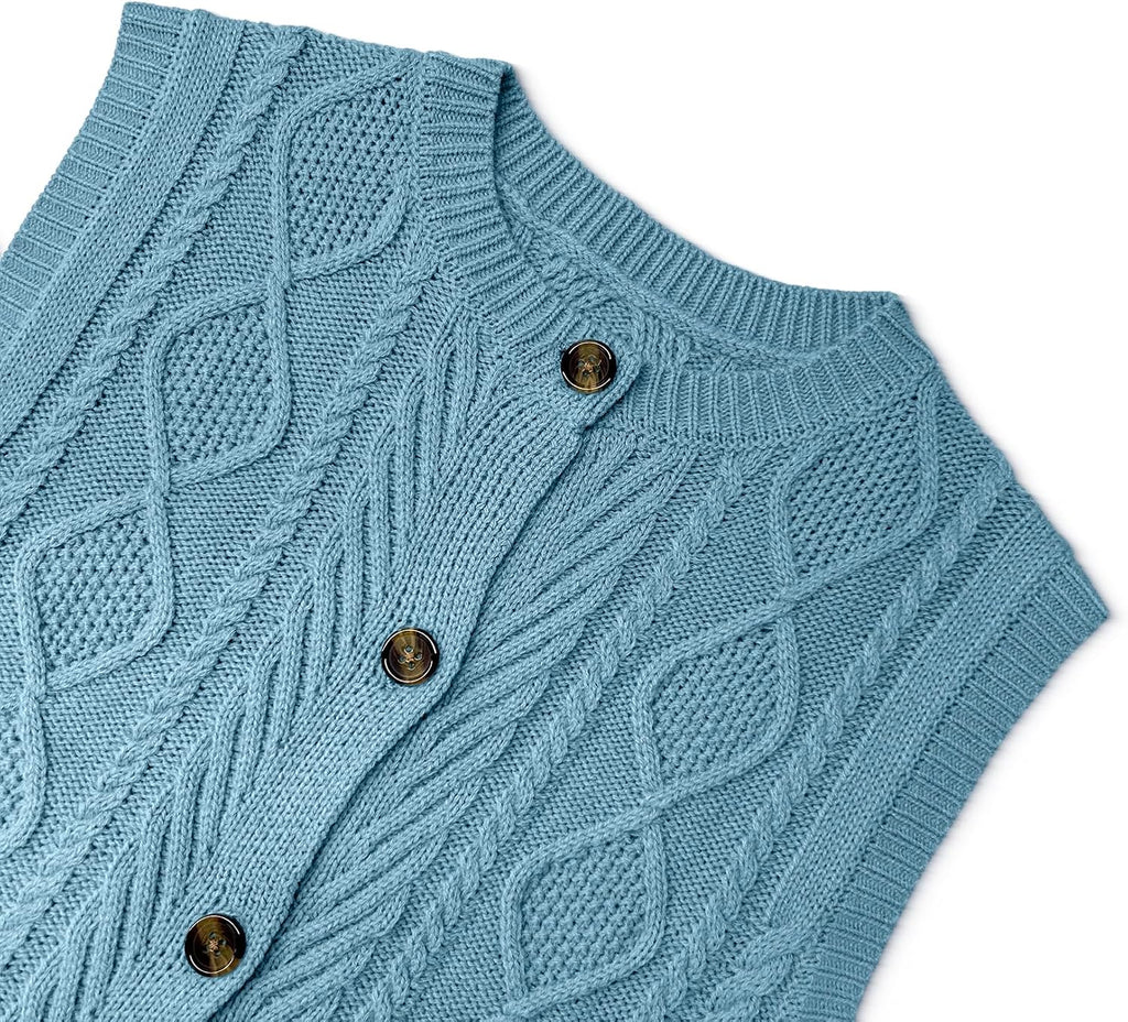 Kid Girls Sweater Vest Sleeveless Button Down Knit Cardigan School Uniform Sweater Vest Top 5-13Y