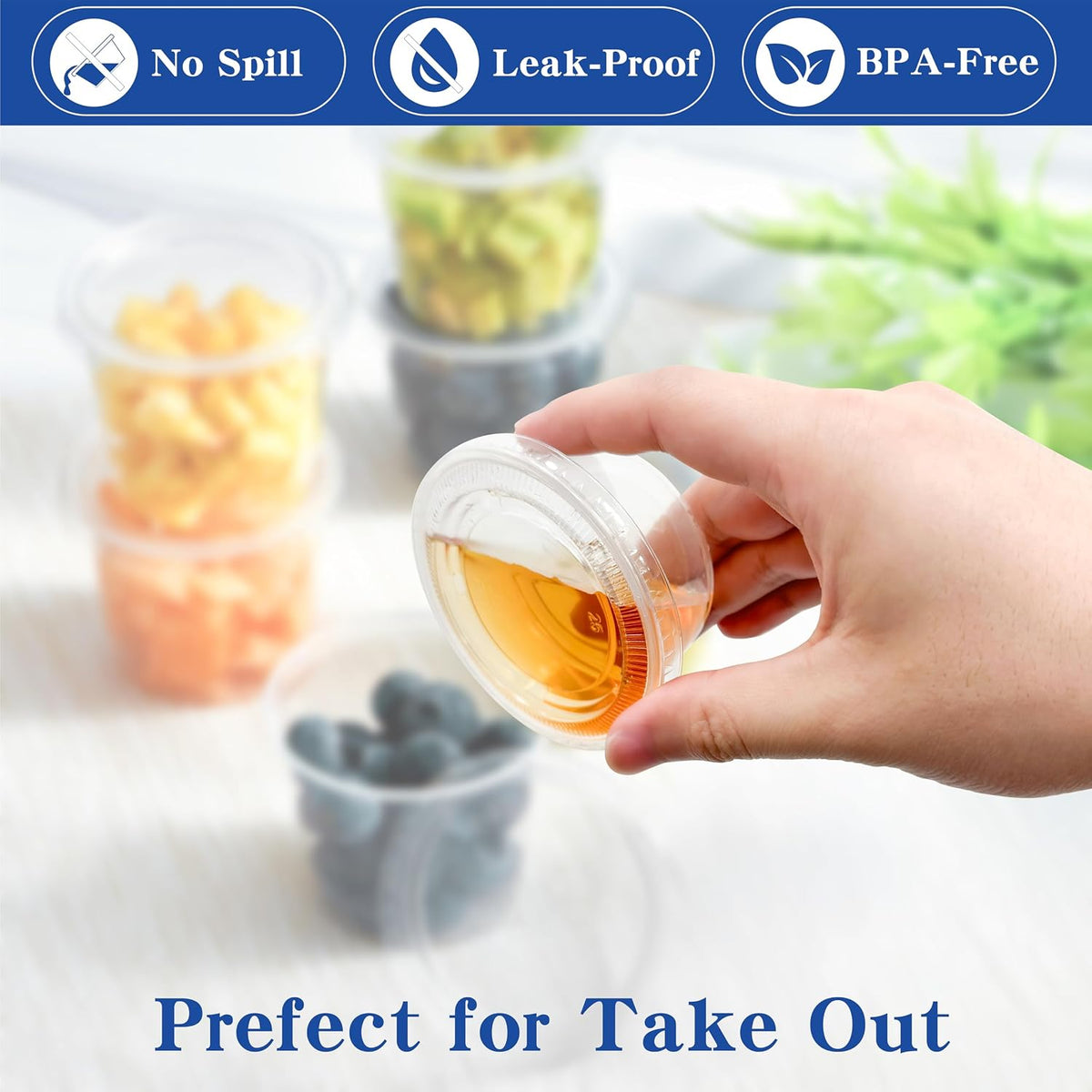 400 sets - 2 oz Portion Cups with Lids, Jello Shot Cups with Lids