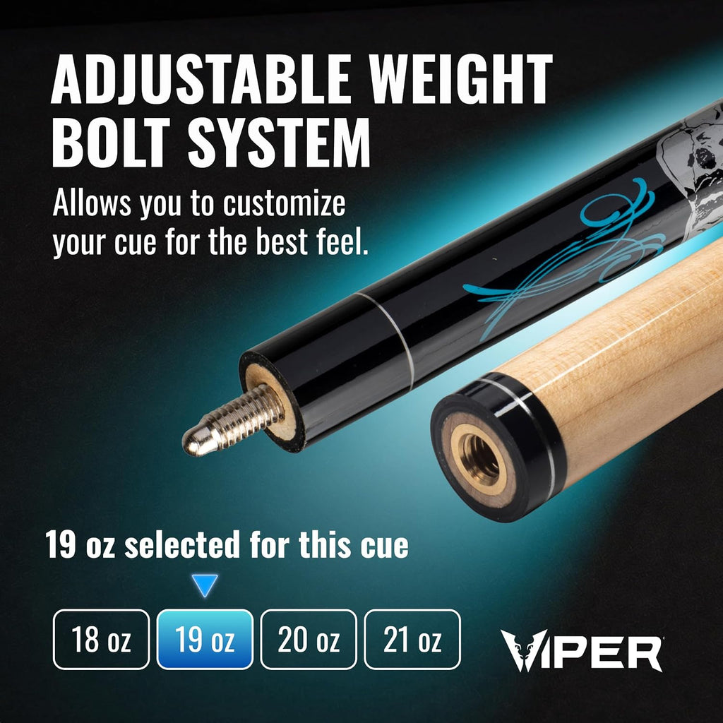 Underground 58" Pool Cue Stick, 9 Styles, 18-21 Ounce