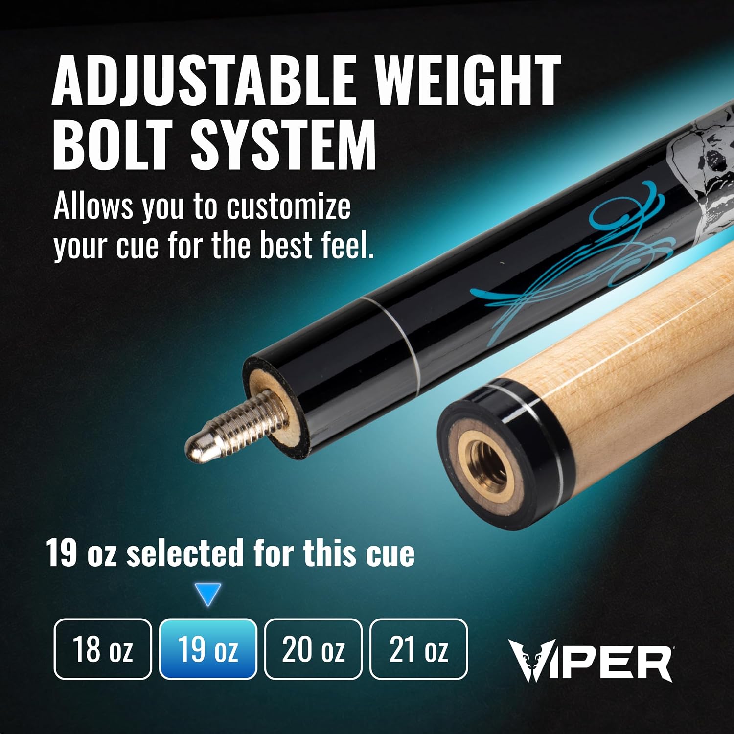 Underground 58" Pool Cue Stick, 9 Styles, 18-21 Ounce