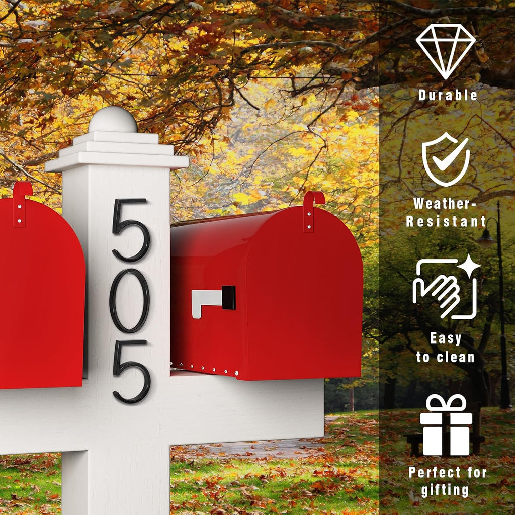 5 Inch Floating House Numbers for Outside, Modern Metal Anti-Rust Address Numbers（5）, Zinc Alloy Black Floating