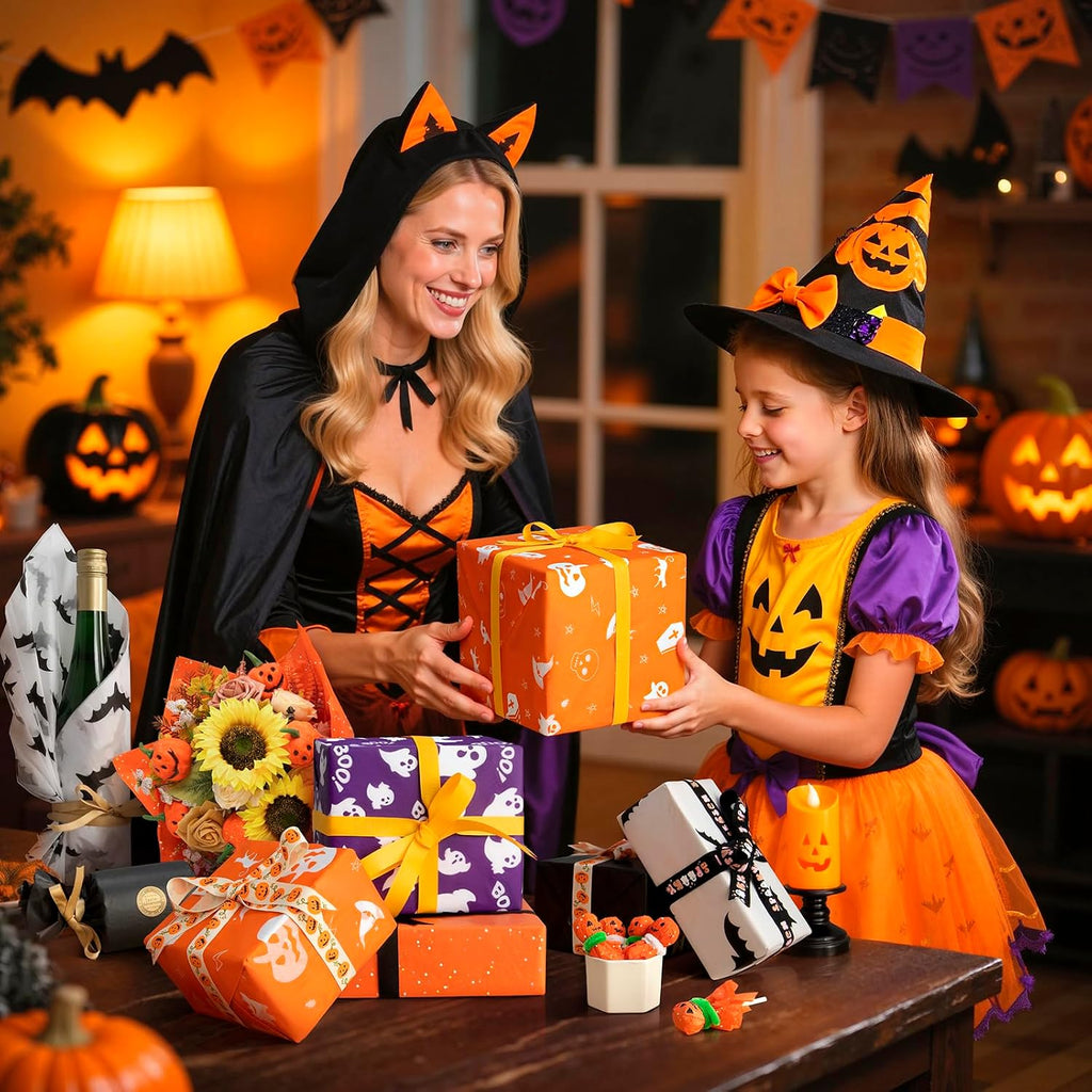 Halloween Tissue Paper for Gift Bags, 5 Designs 60 Sheets