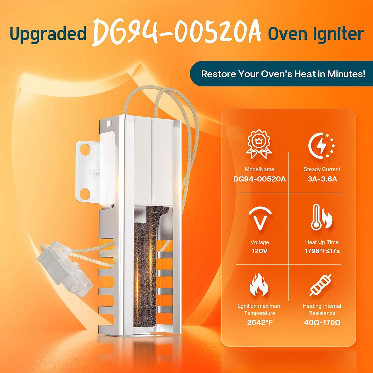 Upgraded DG94-00520A Igniter Replacement for Samsung Gas Oven