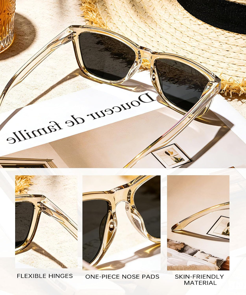 Womens-Sunglasses Polarized Sunglasses-Womens Trendy: Retro Sun Glasses with UV Protection for Travel Driving