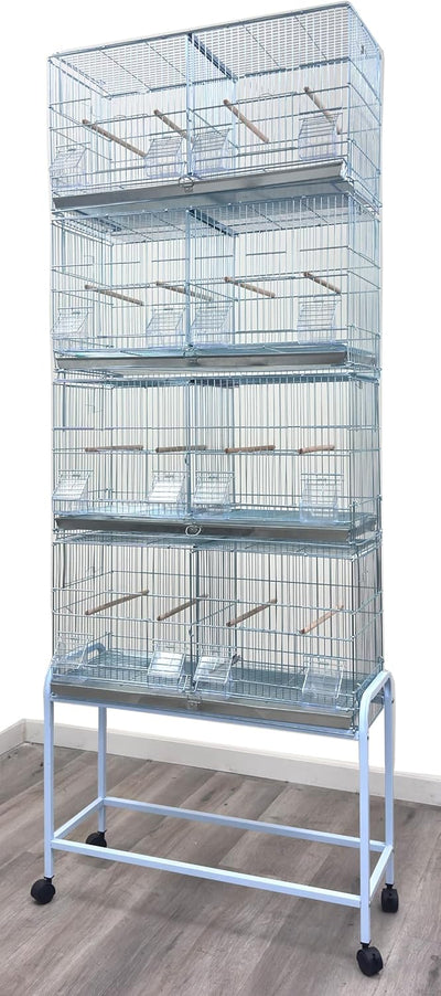 Lot-4 NO Rust Stainless Galvanized Zinc Stackable Breeder Bird Flight Cage Side Breeding Nest Door with Removable