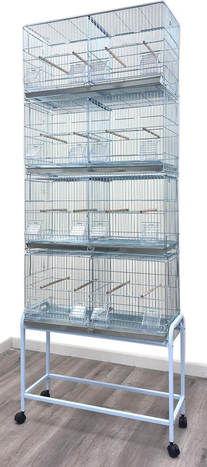Lot-4 NO Rust Stainless Galvanized Zinc Stackable Breeder Bird Flight Cage Side Breeding Nest Door with Removable
