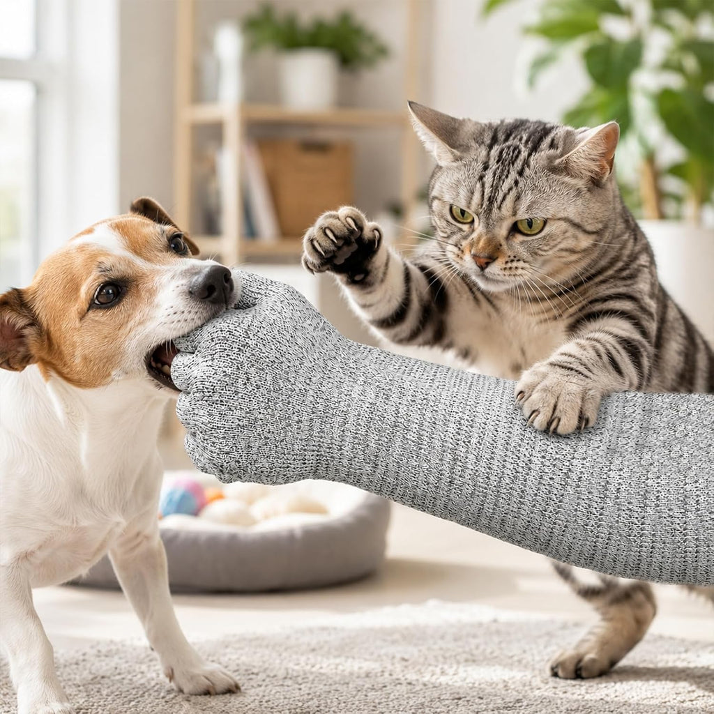 Extra Long Cat Grooming Arm Sleeves Cat Gloves Bite Proof