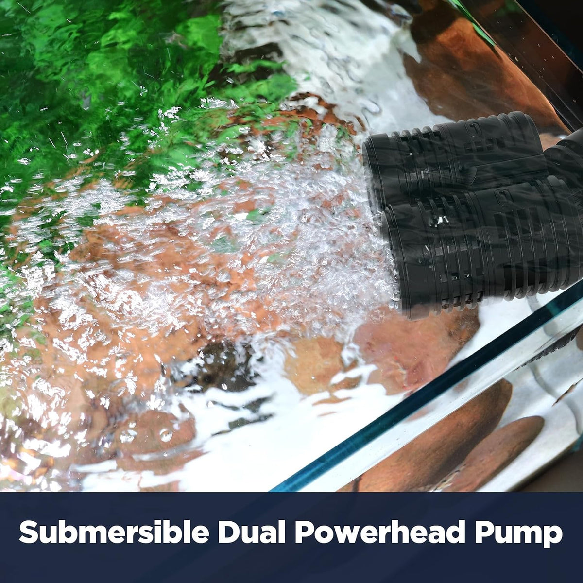 2114GPH Aquarium Wave Maker, Submersible Circulation Pump with Magnetic Mount for 60-150 Gallon Fish Tanks, Dual