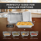 Aluminum Foil Pans with Lids 8x6 (60 Pack) Meal Prep Food Containers