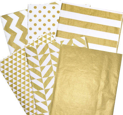 Metallic Tissue Paper 180 Sheets Gold Tissue Paper Bulk Metallic Gift Wrapping Paper for Christmas Graduation Home