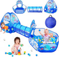 3 in 1 Kids Play Tent with Tunnel, Ball Pit, Basketball Hoop for Boys & Girls, Toddler Pop Up Playhouse Toy Baby
