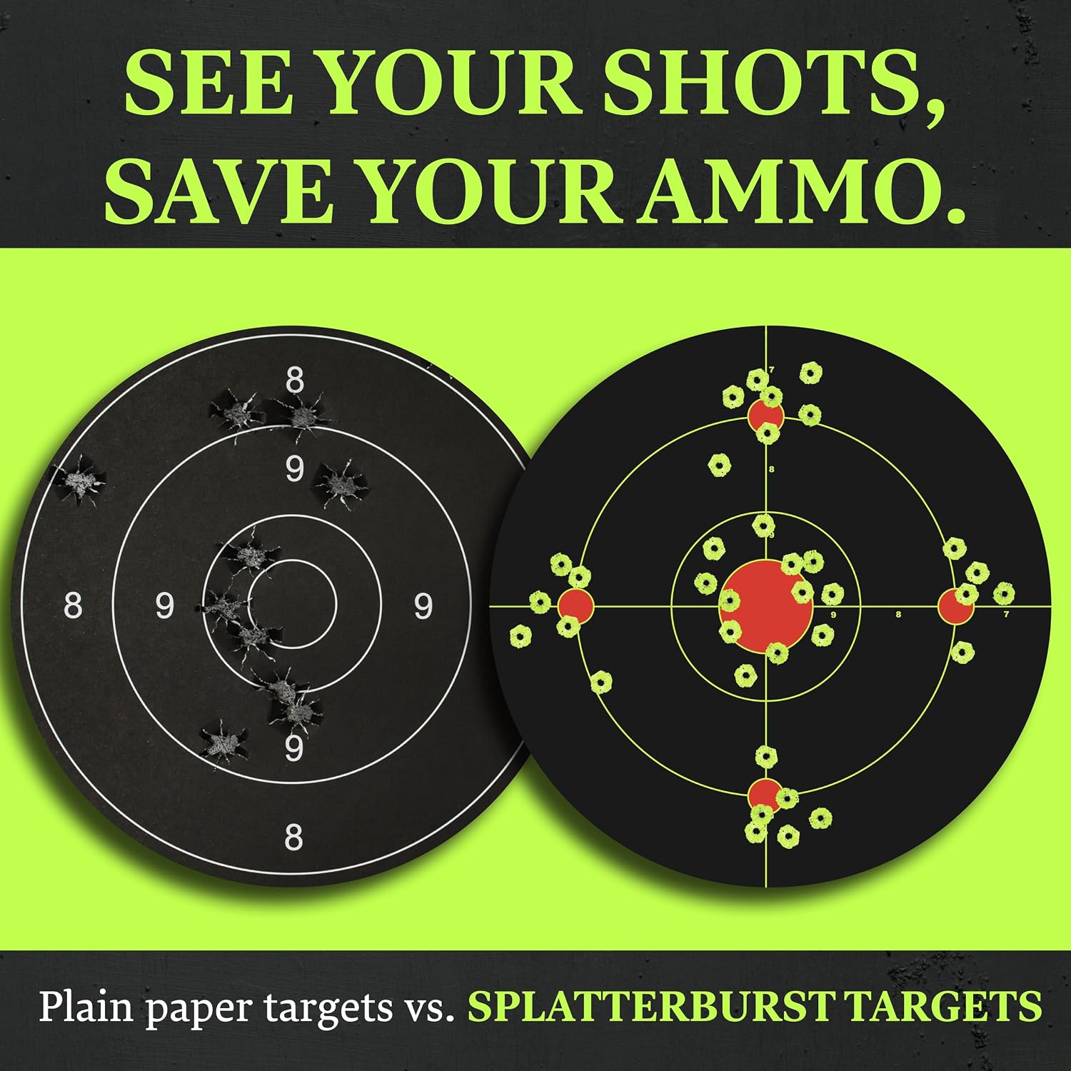 12 inch Stick & Splatter Self Adhesive Shooting Targets - Gun - Rifle - Pistol - Airsoft - BB Gun - Pellet Gun - Air