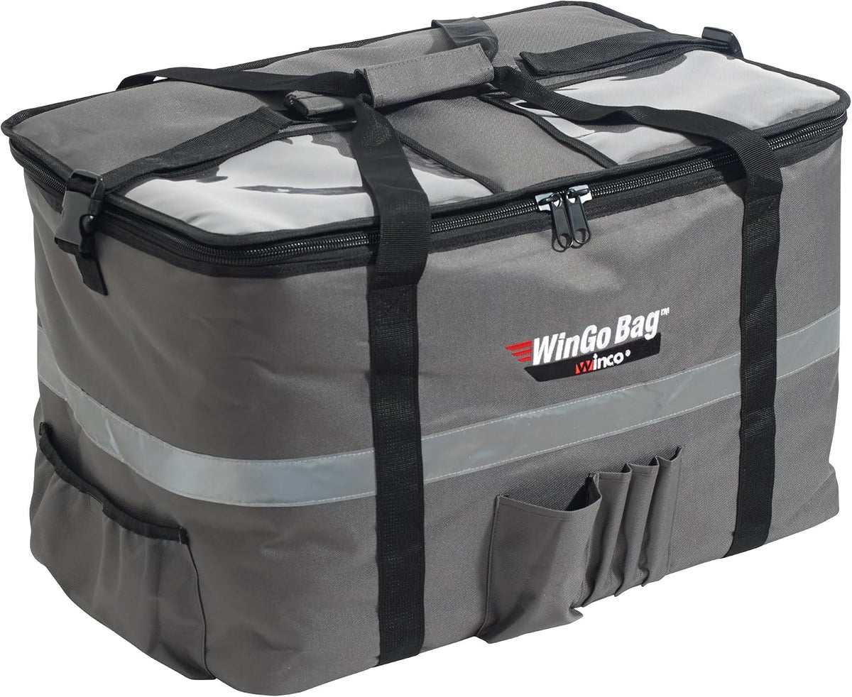 23" Gray Insulated Food Delivery Bag, Large