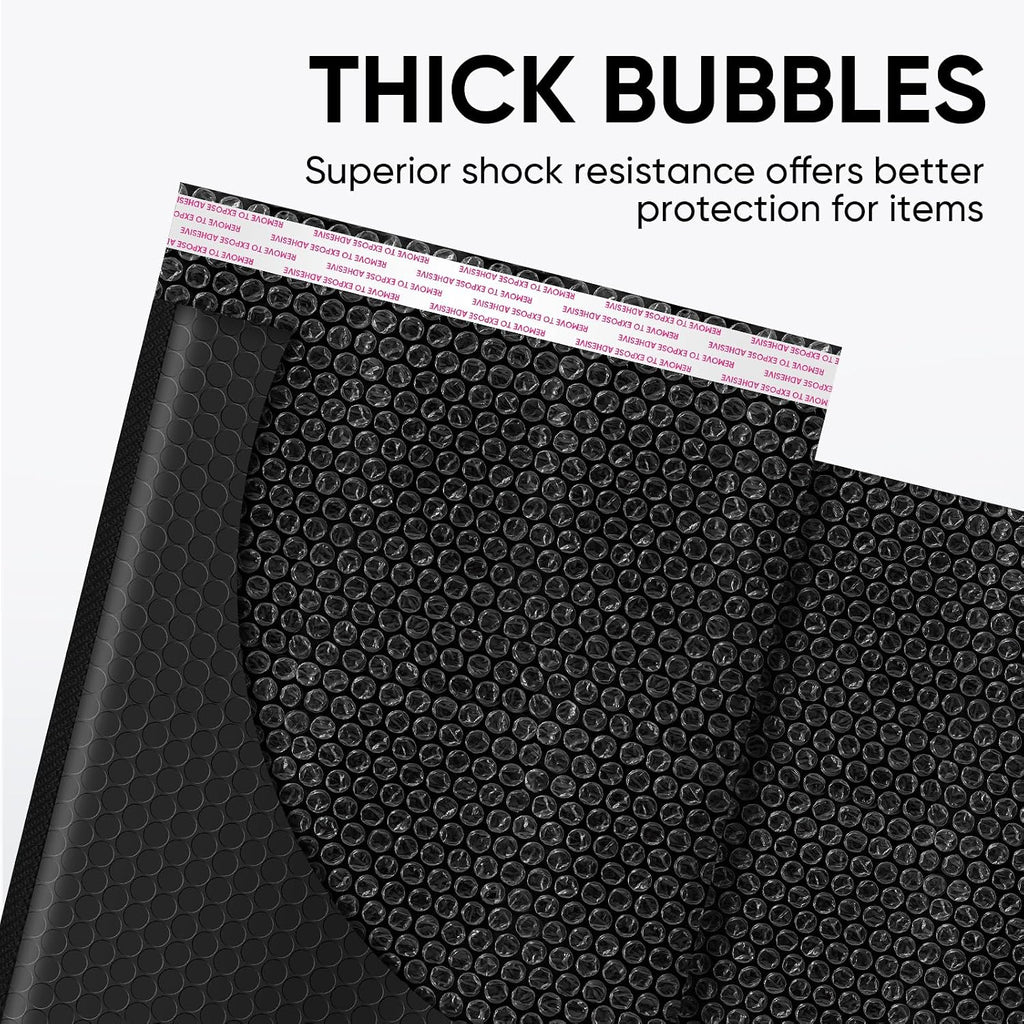 Black Bubble Mailers 8.5 x 12 Inch 100 Pack, Usable Size 8.25X12 Inch Poly Mailers,Mailing Envelopes,Shipping
