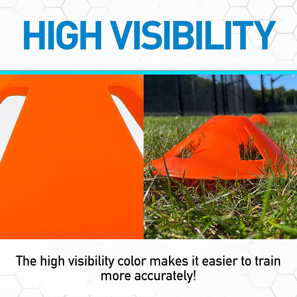 Franklin Orange Marker Discs - 4 Pack | Collapsible Safety Design, Stackable Storage, Multi-Sport Marker Drills