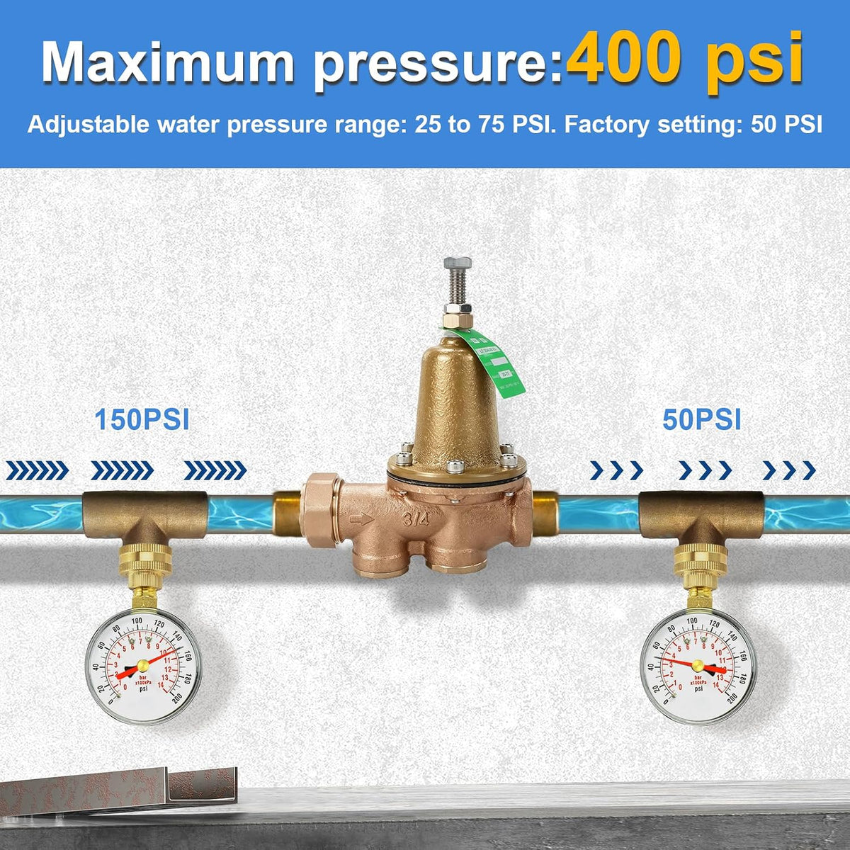 LF25AUB-Z3 3/4" Copper Silicon Alloy Water Pressure Reducing Valve