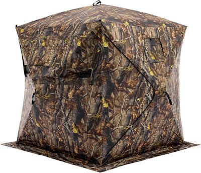 270°See Through Hunting Blind, 2-3 Person Pop Up Camouflage Tent with Carrying Bag, Portable Hunting Tent with