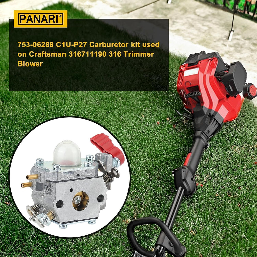 Panari 753-06288 25cc Carburetor for Craftsman Weedeater Trimmer