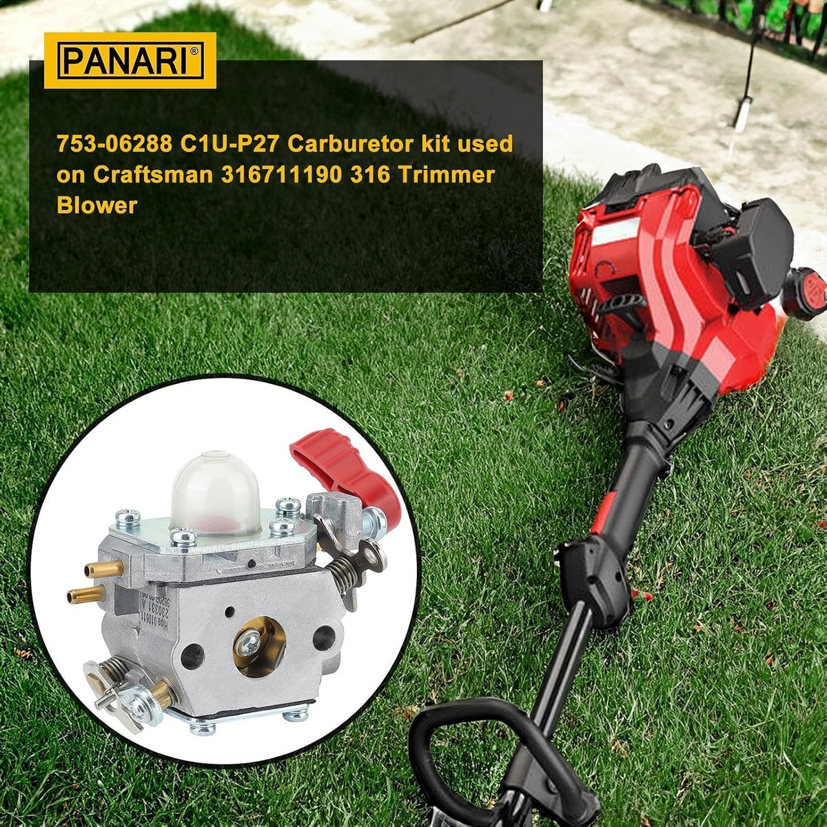 Panari 753-06288 25cc Carburetor for Craftsman Weedeater Trimmer