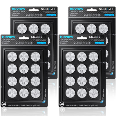 Cr2025 3V Lithium Battery 48 Pack, High Capacity 2025 Batteries for Key fobs, Remote Controls