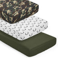 3-Piece Baby Crib Sheets Set (Woodland Camo Deer) for Boys, Infant Nursery, Toddler Room - Fitted, Standard Size