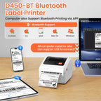 Bluetooth Thermal Label Printer with Built-in Label Bin 30pcs Label