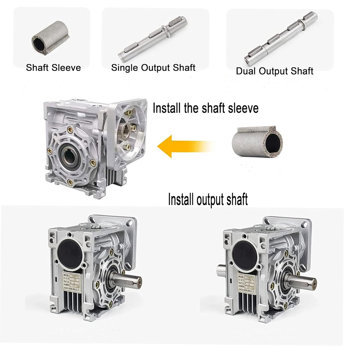 NMRV040 Worm Gear Gearbox, 25:1