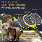 Bug Zapper Racket, Electric Fly Swatter for Mosquitoes, Flies, and Flying Insects, 18 Inch Handheld Battery Powered