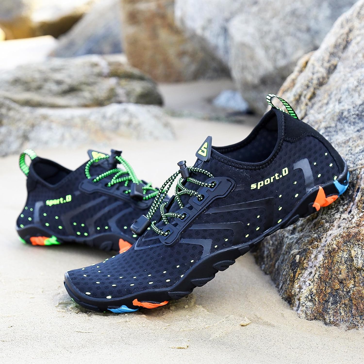 Water Shoes for Women Men, Quick-Dry Barefoot Swim Shoes | Non-Slip Aqua Shoes with Drainage Holes, Breathable