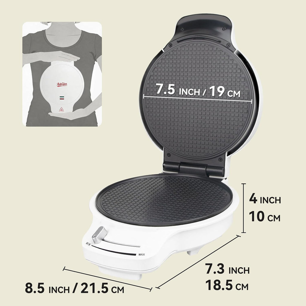 Ice Cream Cones Maker, Waffle Cone Maker Machine with Browning Control, 1200W Double Side Even Heating, 7.5" Nonstick