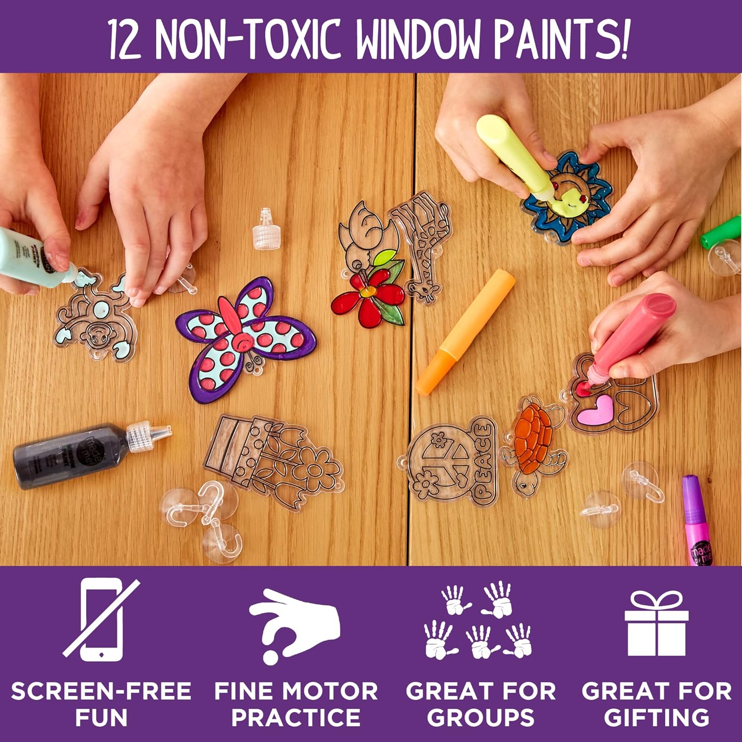Create Your Own Window Art, Paint Your Own Suncatchers, DIY Arts & Crafts Idea, Craft Kits for Kids, Crafts for Kids