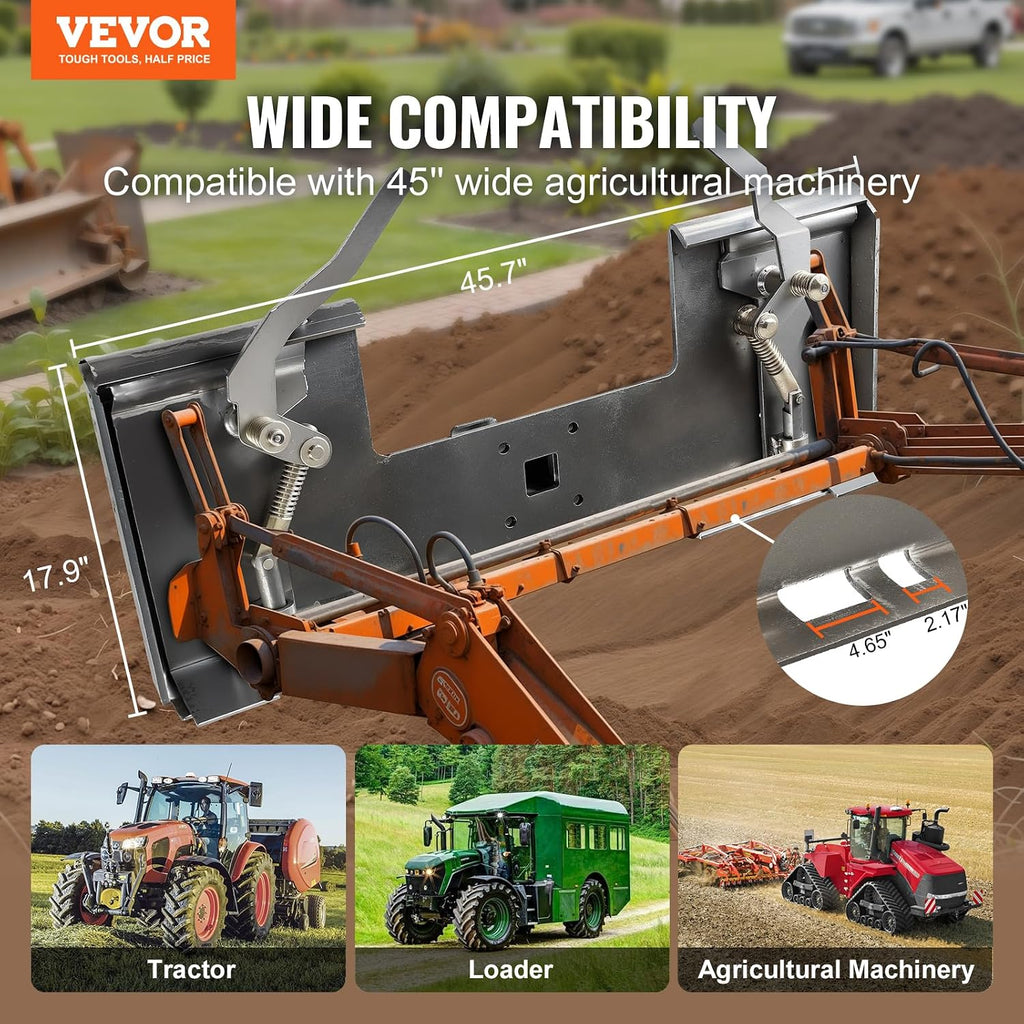 Skid Steer Attachment Plate, 3/8" Skid Steer Mount Plate with 2.28" Hitch Receiver, Quick Attachment Loader Plates