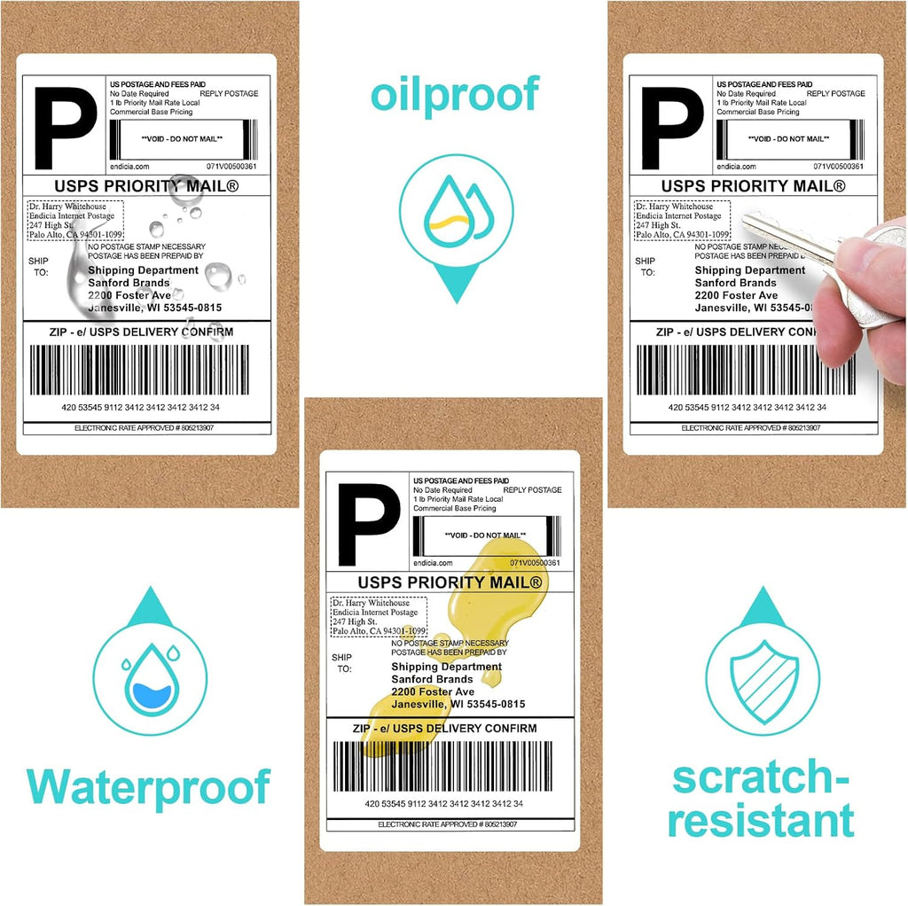 4x6 Thermal Labels 240 PCS, Shipping Labels, Strong Adhesive Thermal Label, White Printer Paper/Label