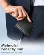 Minimalist Wallet for Men - RFID Blocking [Smart & Practical] Trifold Slim