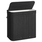 Bamboo Laundry Hamper with Lid, 39.6-Gallons, with Handles