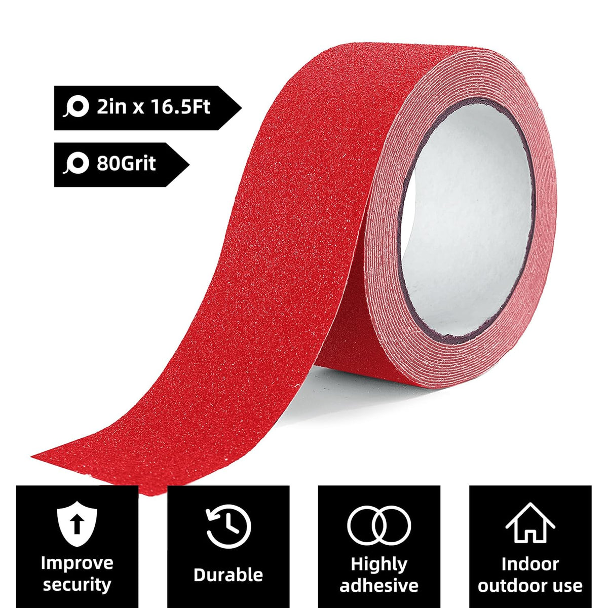 2" x16.5Ft Anti Slip Tape Red Heavy Duty Grip 1PC