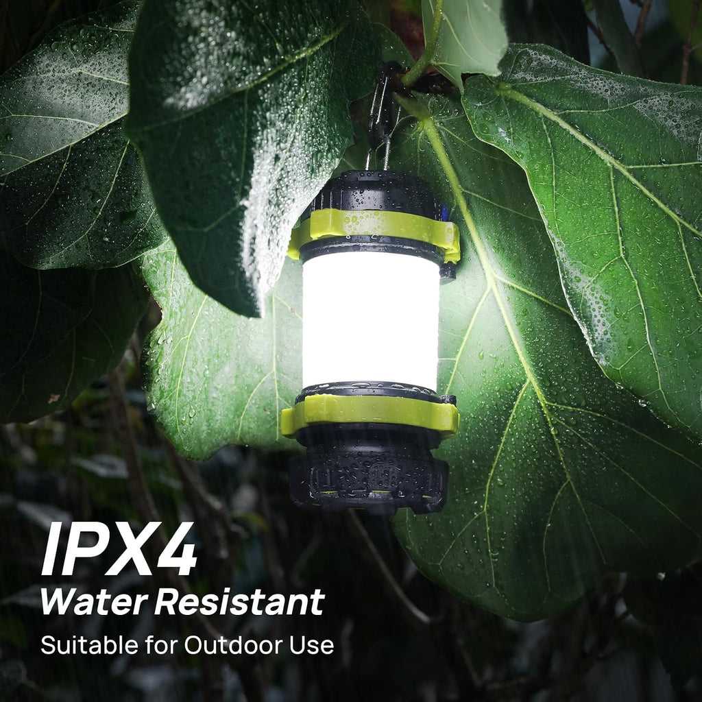 2 Pack LED Camping Lantern Flashlight Rechargeable, 6 Light Modes | 3600mAh Portable Battery Pack, IPX4 Waterproof