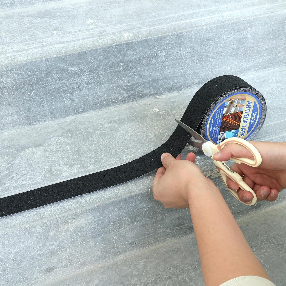 Heavy Duty Anti Slip Traction Tape 2" x 38 FT, 80 Grit Waterproof High Friction Grip Tape for Indoor Outdoor Stairs