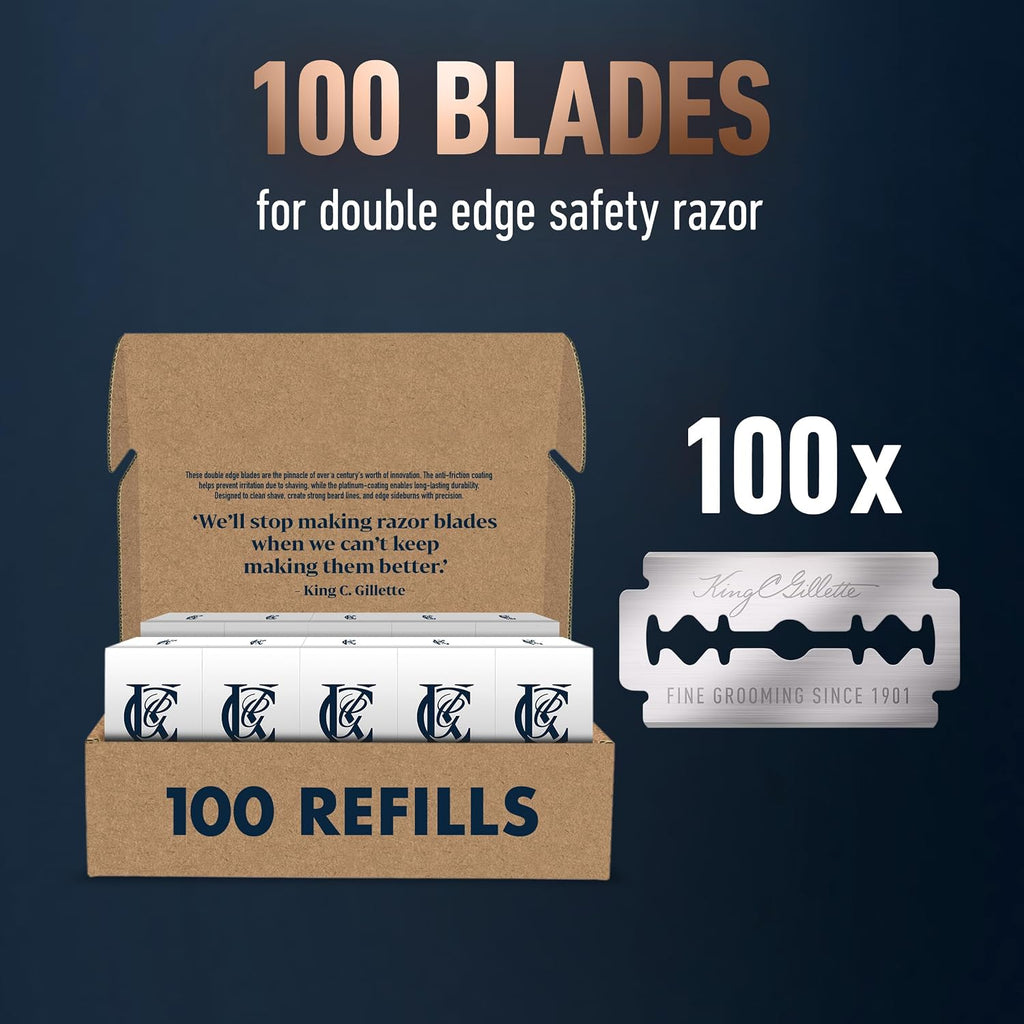 Double-Edge Safety Razor blades for better control, 100 count, with anti-friction coating