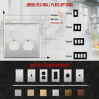 ENERLITES Duplex Receptacle Outlet Metal Wall Plate, 2-Gang Silver 10 Pack