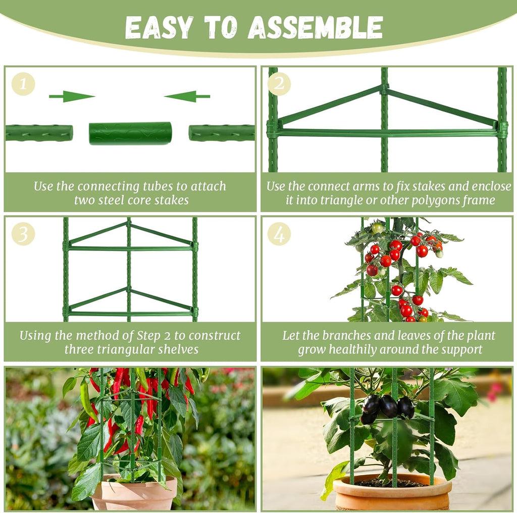 4ft 4-Pack Tomato Cage for Garden Plant Support- Up to 48inch Garden Stakes Tomato Cage, Tomato Trellis for Potted