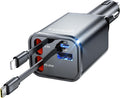 Retractable Car Charger,Car Phone Charger USB C Fast Charge,Cigarette Lighter USB Charger Car Accessories for
