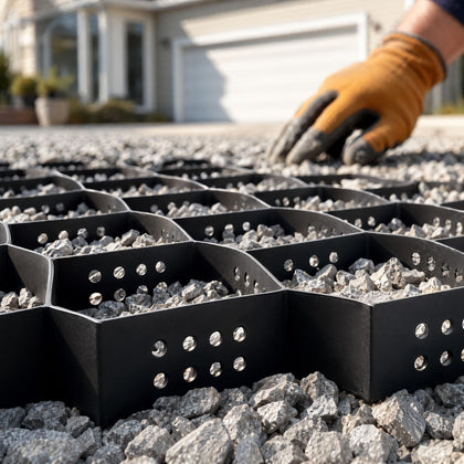 4" Deep Ground Grid, 9.8x16.4 ft Geo Gravel Grid for Driveway
