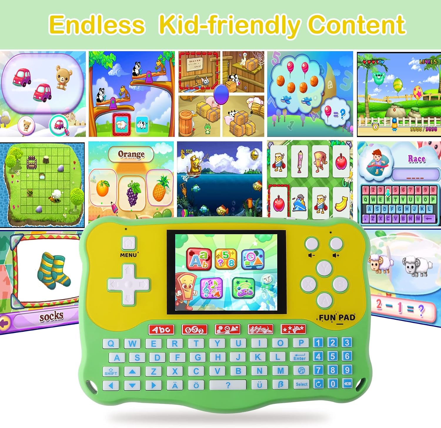 Kids Tablet/Baby Learning Pad with 102 Activities/Toddler Tablet with ABC/Words/Music/Math Interactive Educational