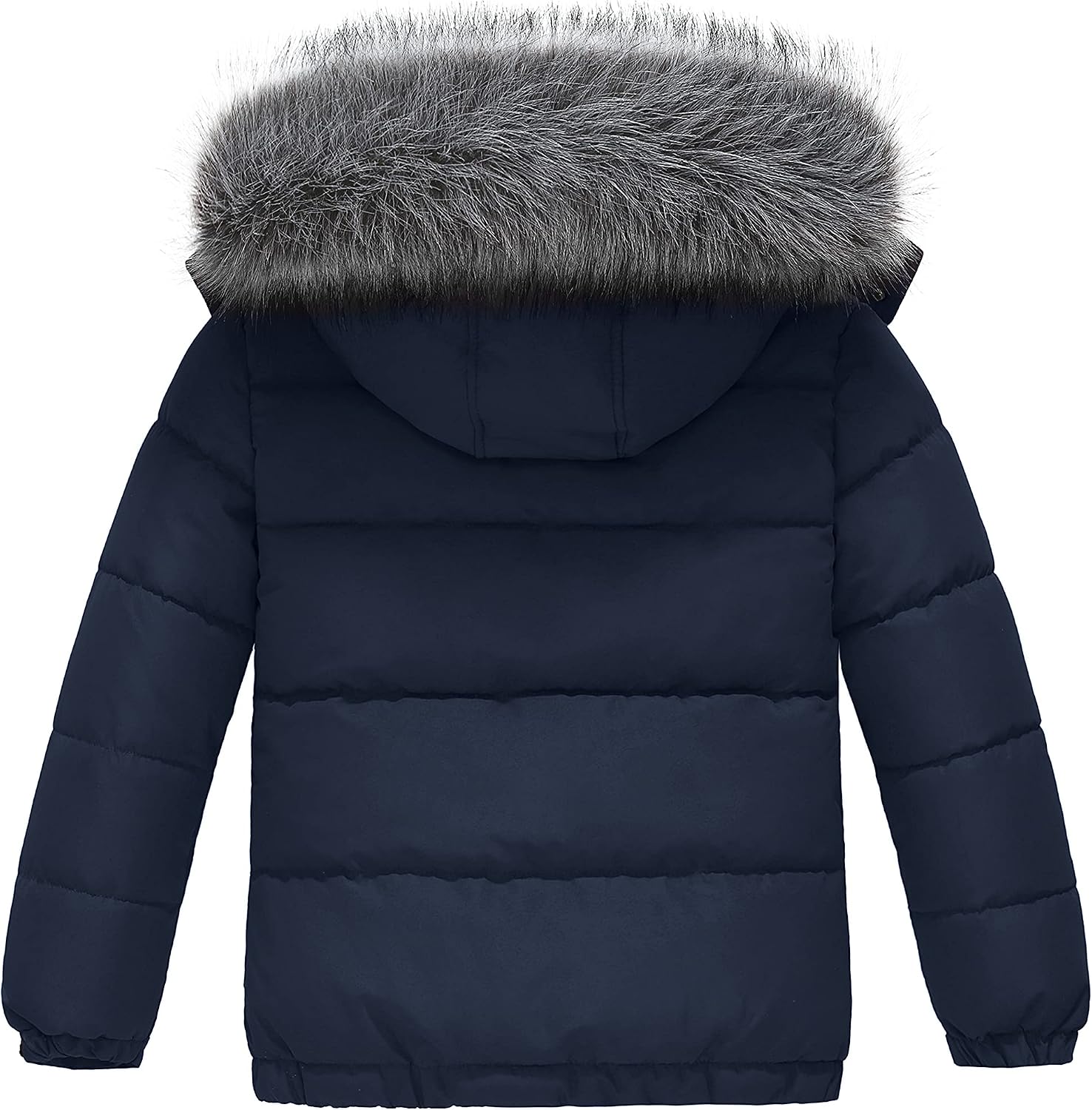 Boys' Winter Coat Waterproof Puffer Jacket with Detachable Hood | Removable Faux Fur Hood,5000mm Waterproof,Fleece
