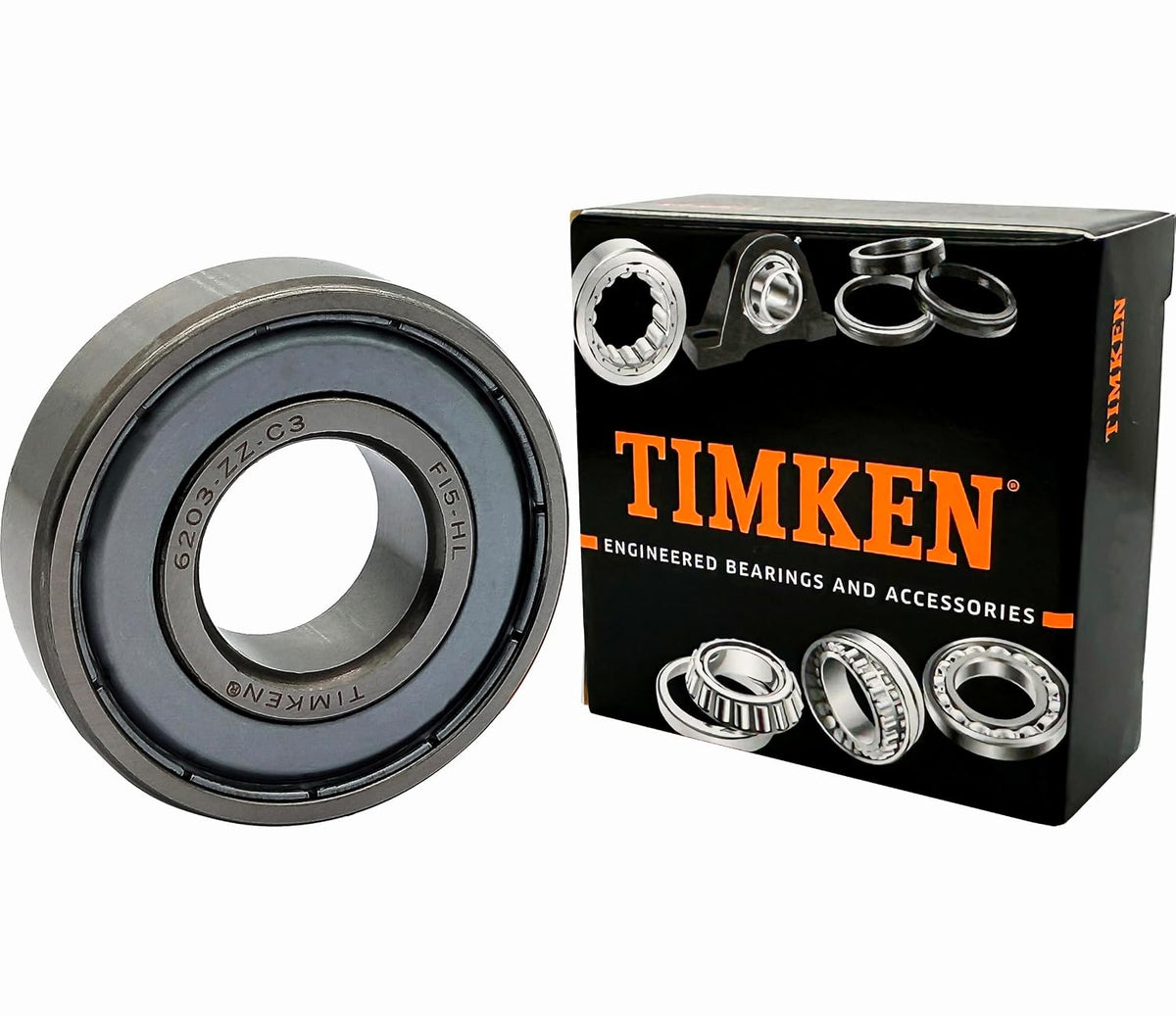 2PACK TIMKEN 6203-2ZC3 6203-2Z Double Metal Seal Bearings 17x40x12mm