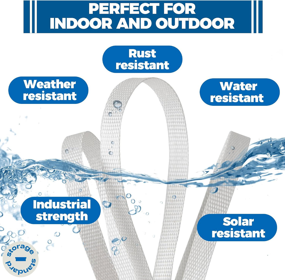 Heavy Duty Woven Cord Flat Rope - 1000ft x ½” Roll - Banding & Pallet Strapping Kit - Includes Virgin Polyester